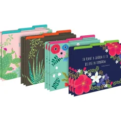 Barker Creek Folder & Pocket Set, 1/3-Cut Tab, Letter Size, Petals & Prickles, 42/Set (4418) Clearance