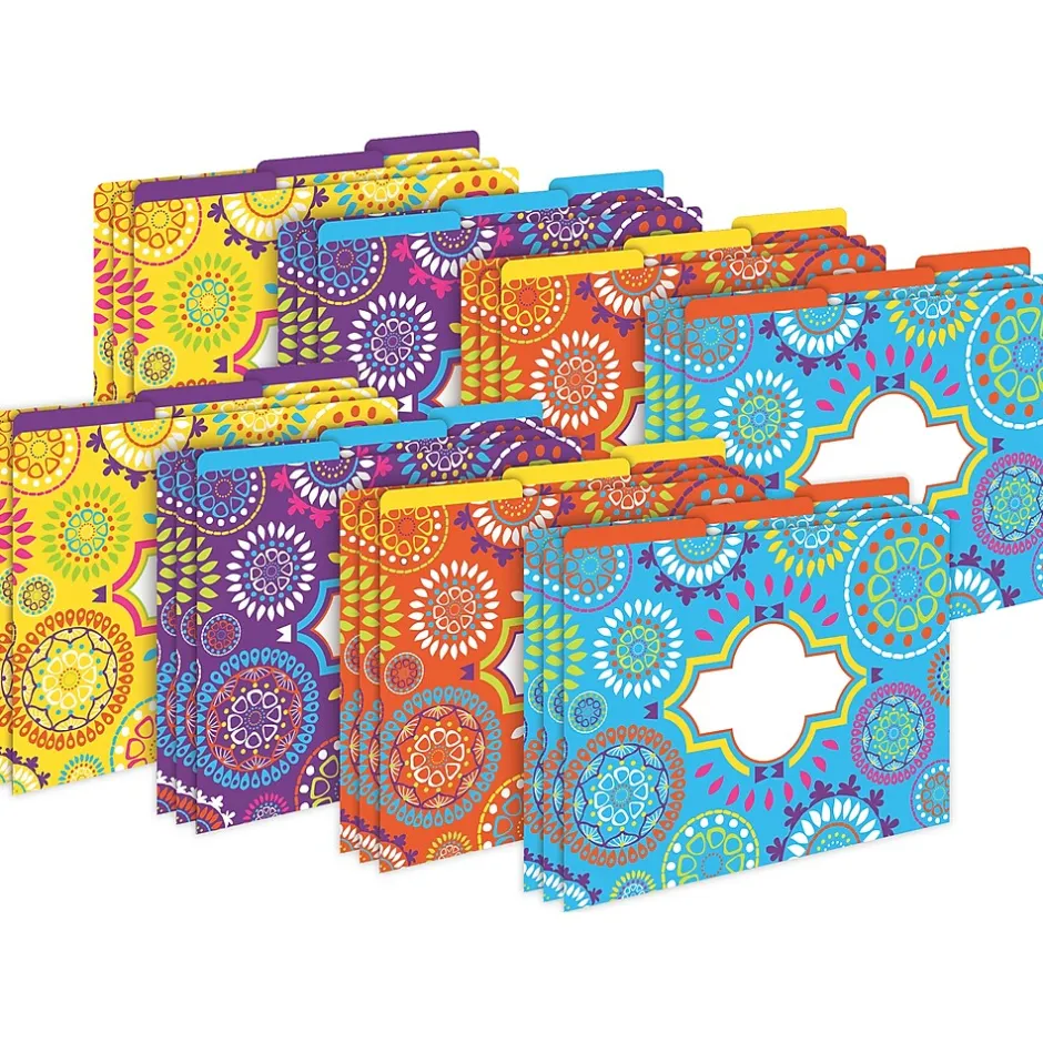 Barker Creek Moroccan File Folder, 1/3-Cut Tab, Letter Size, Assorted, 24/Set (4400) Discount