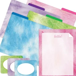 Barker Creek Pink Tie-Dye File Folder, 1/3-Cut Tab, Letter Size, Assorted, 107/Set (157) Hot