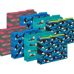 Barker Creek Sea & Sky File Folder, 1/3-Cut Tab, Letter Size, Assorted, 24/Set (4404) Outlet