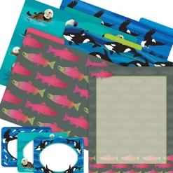 Barker Creek Sea & Sky Salmon File Folder, 1/3-Cut Tab, Letter Size, Assorted, 107/Set (147) Outlet