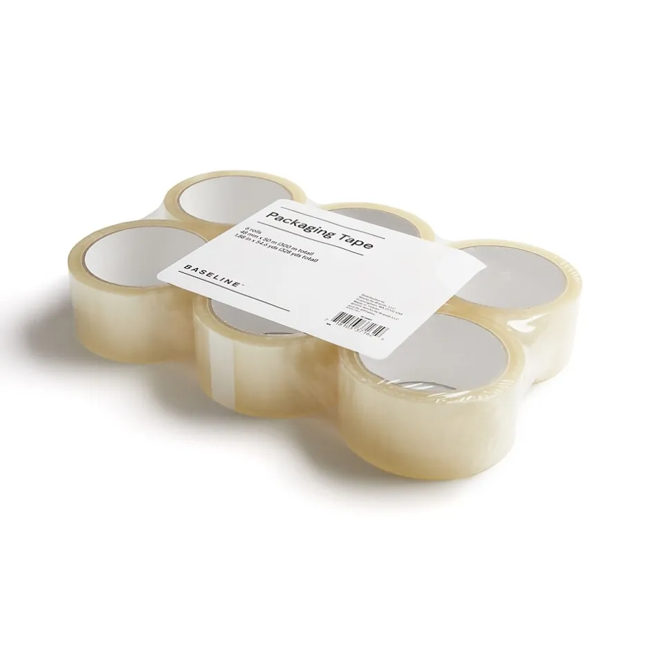 BASELINE™ Baseline Packaging Tape, 48 MM x 50 M, Clear, 6/PK* Packing Tape