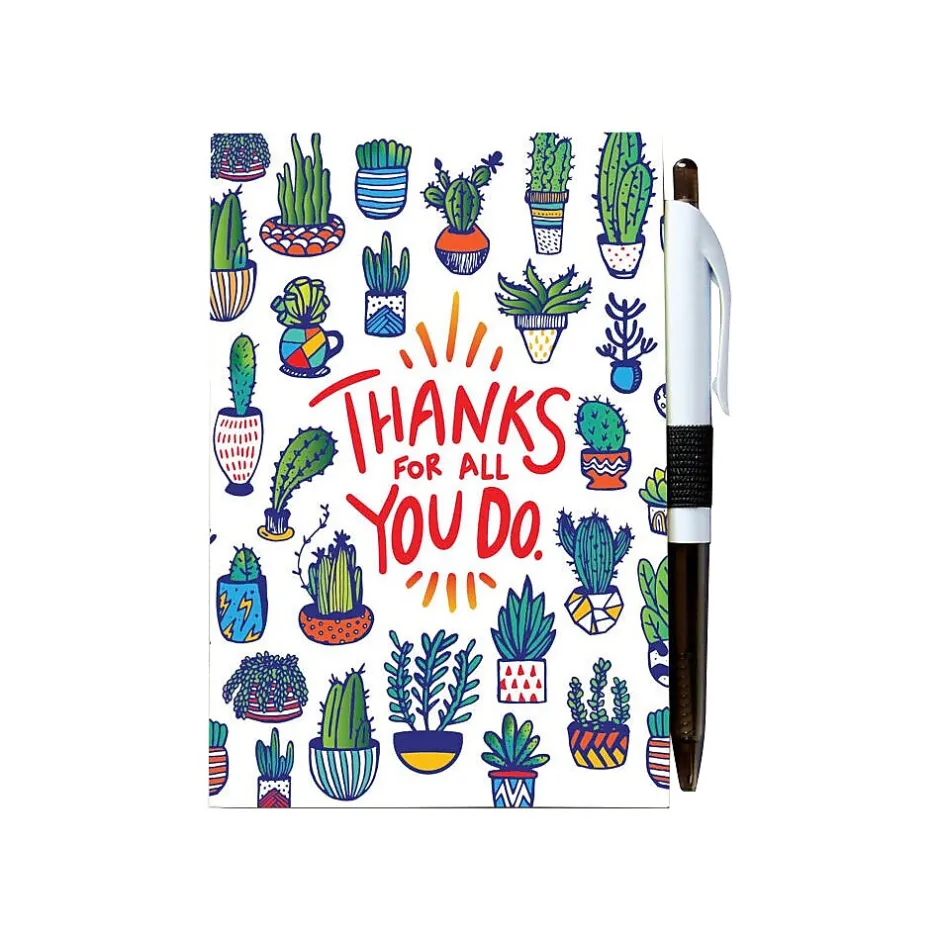 Baudville Colorific Value Thanks for All You Do Journal with Pen, 4" x 6", Ruled, Multicolor, 5/Pack (70888P5) Sale