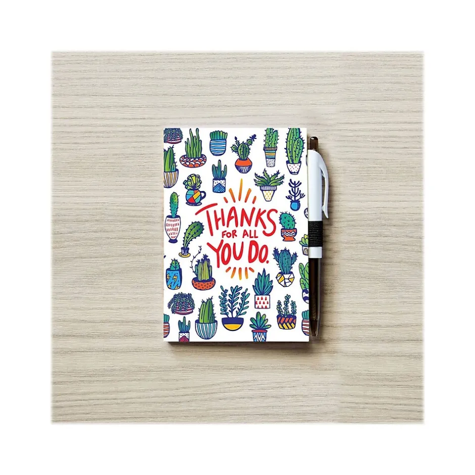 Baudville Colorific Value Thanks for All You Do Journal with Pen, 4" x 6", Ruled, Multicolor, 5/Pack (70888P5) Sale