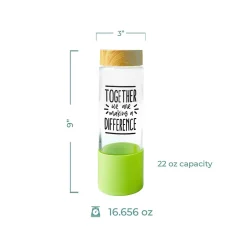 Water Bottles<Baudville "Making a Difference" Glass Water Bottle, 22 oz., Green/Bamboo (139570331)