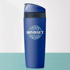 Baudville "Mindset, If We Believe We Will Succeed" Plastic Double Wall Insulated, 16 oz., 2/Pack (1393268P231)
