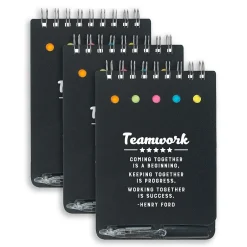 Baudville Teamwork Pocket Journal, 3" x 4", Narrow Ruled, 80 Pages, 3/Pack (1399868P331) Best