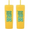Baudville "Thanks For All You Do" Acrylic Double Wall Insulated, 17 oz., 2/Pack (1393295P231)