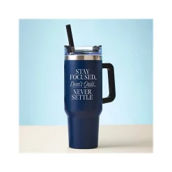 Water Bottles<Baudville Thirst Quencher Stay Focused, Don't Quit Tumbler, Dark Blue, 40 Oz. (93446)