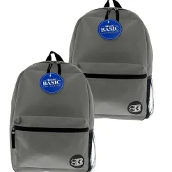 Backpacks<Bazic Basic Laptop Backpack, Medium, Gray, 2/Pack (BAZ1041-2)