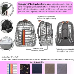 Backpacks<Bazic Raleigh Laptop Backpack, Large, Black (1112)