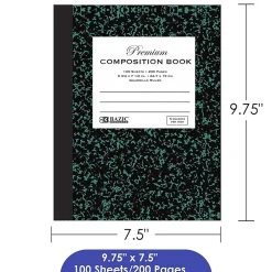 Bazic 1-Subject Composition Notebooks, Quad-Ruled, 100 Sheets, Multicolor, 6/Bundle (BAZ5052-6) Outlet