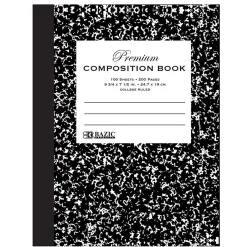 Bazic 1-Subject Composition Notebooks, College Ruled, 100 Sheets, Multicolor, 6/Bundle (BAZ5091-6) New