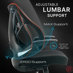 New ErgoMax Ergonomic Mesh Swivel Task Chair, (60078-BLK) Ergonomic Chairs