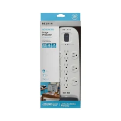 Surge Protectors & Power Strips<Belkin 12 Outlets Surge Protector, 6' Cord, White (BV112050-06)