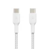 Power Cables<Belkin BOOST CHARGE 3.3 ft. Braided USB-C to USB-C Cable, White (CAB004BT1MWH)