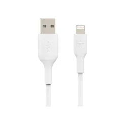 Usb Cables<Belkin BOOST CHARGE 3.3' Lightning to USB A Cable, White (CAA001BT1MWH)