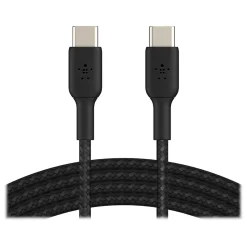 Power Cables<Belkin BOOST CHARGE 6.56' USB Type-C to Type-C Power Cable, Male to Male, Black (CAB004BT2MBK)
