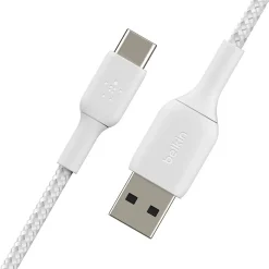 Ethernet Cables<Belkin BOOST CHARGE 6.6' USB-C to USB-A Audio/Video Cable, White (CAB002BT2MWH)