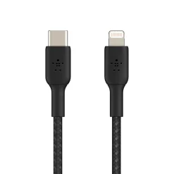 Power Cables<Belkin BOOST CHARGE Braided USB-C to Lightning Cable, 6.6 ft., Black