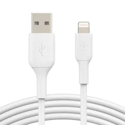 Power Cables<Belkin BOOST CHARGE Lightning to USB-A Cable, 15cm / 6", White