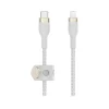 Power Cables<Belkin BOOST CHARGE PRO Flex 6.6' USB Type-C to Lightning Power Cable, Male to Male, White (CAA011BT2MWH)