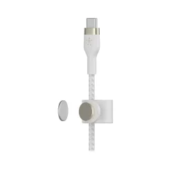 Power Cables<Belkin BOOST CHARGE PRO Flex 6.6' USB Type-C to Lightning Power Cable, Male to Male, White (CAA011BT2MWH)