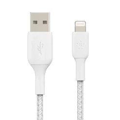 Ethernet Cables<Belkin BOOSTCHARGE 6.6' USB A to Lightning Power Cable, Male to Male, White (CAA002BT2MWH)