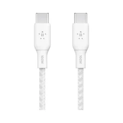 Belkin BoostCharge USB Type-C to USB Type-C Charging Cable, 6.6 ft., White, 2/Pack (CAB014bt2MWH2PK)