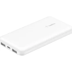 Belkin BoostCharge USB-A/USB-C Power Bank, 10000 mAh, White (BPB011btWH)