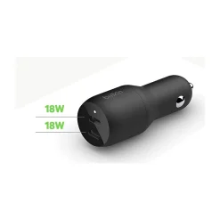 Belkin BoostCharge USB-C Car Charger, Black (CCB002BTBK)