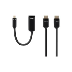 Hdmi Cables<Belkin F2CD080BT12 12' Mini DisplayPort/HDMI Audio/Video Cable, Black