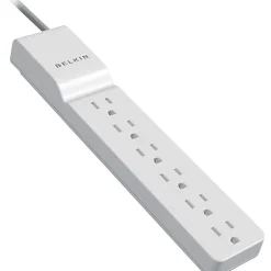 Surge Protectors & Power Strips<Belkin Home Series 6-Outlet Surge Suppressor, 720 Joules, 4' Cord, White (BLKBE10600004)