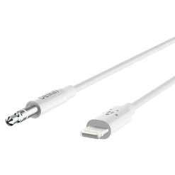 Usb Cables<Belkin Lightning Audio Cable for iPhone/iPad/iPod Touch, White (AV10172BT03-WHT)