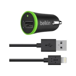 Belkin Lightning Car Charger for iPhone/iPad/iPod Touch, Black (F8J078BT04-BLK)