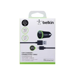 Belkin Lightning Car Charger for iPhone/iPad/iPod Touch, Black (F8J078BT04-BLK)