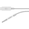 Usb Cables<Belkin RockStar 3' USB-C to 3.5mm Audio Cable, White (F7U079bt03-WHT)