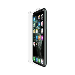Cell Phone Screen Protectors<Belkin SCREENFORCE InvisiGlass Protector for iPhone 11 Pro/XS/X (F8W940zz-AM)