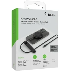Belkin 7.5W Magnetic Portable Wireless Charger Pad, Black (WIB003btBK)