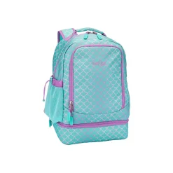 bentgo Kids Prints Mermaid Scales Backpack with Lunch Box, Teal/Purple (BGBKPAK-MMD)