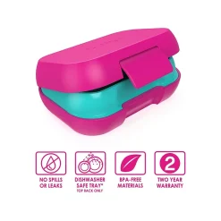 bentgo Kids Snack Container, Fuchsia/Teal, 12 oz. (BGKDSNK-F) Discount