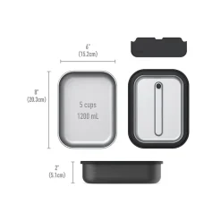 Lunch Boxes & Bags<bentgo MicroSteel Lunch Box, Carbon Black, 41 oz. (BGSTLCH-CB)