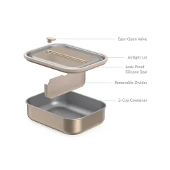 Lunch Boxes & Bags<bentgo MicroSteel Lunch Box, Gold, 41 oz. (BGSTLCH-GD)