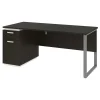 Discount Aquarius 66" Pedestal Desk, Deep Grey/White (114400-000032) Office Desks