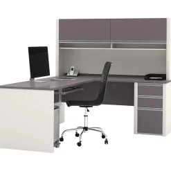 Outlet Connexion 71" L-Shaped Desk, Slate/Sandstone (93859-59) L-Desks