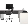 Connexion 71" L-Shaped Desk, Slate/Sandstone (93880-59) L-Desks