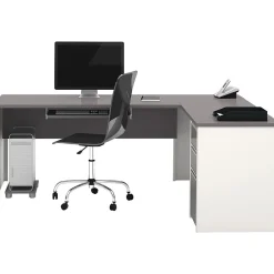 Connexion 71" L-Shaped Desk, Slate/Sandstone (93880-59) L-Desks