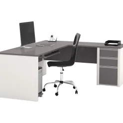 Connexion 71" L-Shaped Desk, Slate/Sandstone (93880-59) L-Desks