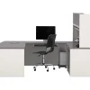 Discount Connexion Collection 71" U-Shaped Desk with Oversize Pedestal and Hutch, Sandstone/Slate (93863-59) Office Desks