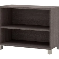 New ® Pro-Linea 28" Laminate 2-Shelf Bookcase, Bark Grey (120160-1147) Storage Cabinets